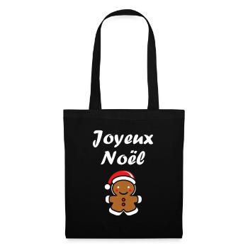 Joyeux noel pain d'épice - Sac en tissu - noir - Devant