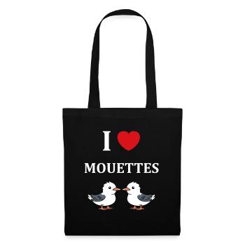 J'aime les mouettes - Sac en tissu - noir - Devant