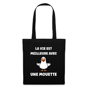 Humour petit mouette - Sac en tissu - noir - Devant
