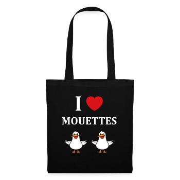 Mouettes - Sac en tissu - noir - Devant