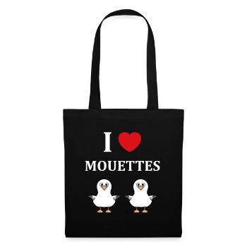 Humour petit mouette - Sac en tissu - noir - Devant