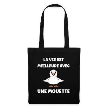 Humour petit mouette - Sac en tissu - noir - Devant