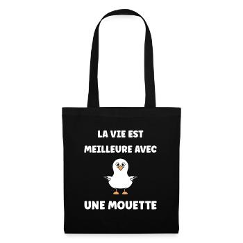 Humour petit mouette - Sac en tissu - noir - Devant