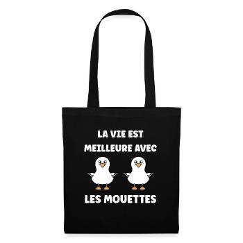 Humour petit mouette - Sac en tissu - noir - Devant
