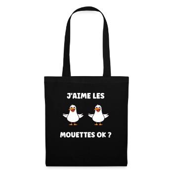 Humour petit mouette - Sac en tissu - noir - Devant
