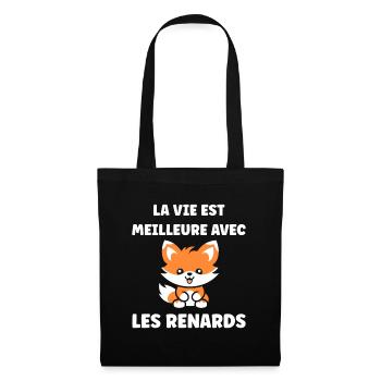 J'aime les renards - Sac en tissu - noir - Devant