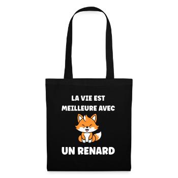 J'aime les renards - Sac en tissu - noir - Devant