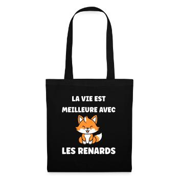 J'aime les renards - Sac en tissu - noir - Devant