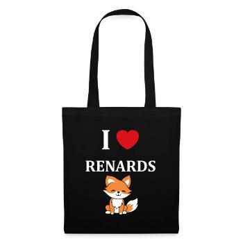 J'aime les renards - Sac en tissu - noir - Devant