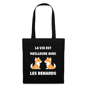 J'aime les renards - Sac en tissu - noir - Devant