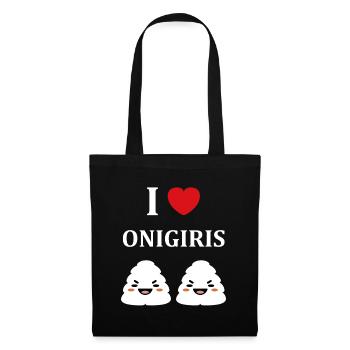 Onigiri japonais - Sac en tissu - noir - Devant