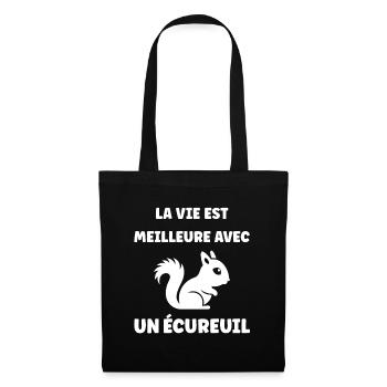 Humour petit écureuil - Sac en tissu - noir - Devant