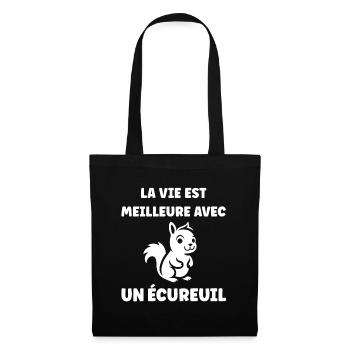 Humour petit écureuil - Sac en tissu - noir - Devant