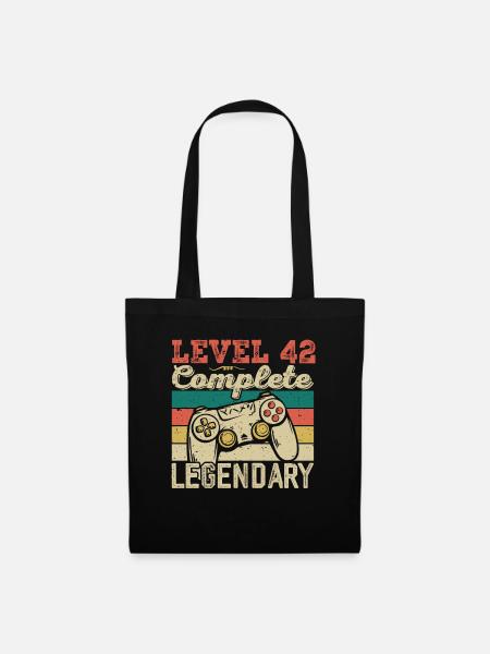 Niveau 42 Complete, Cadeau D'anniversaire 42 Ans - Sac en tissu - noir