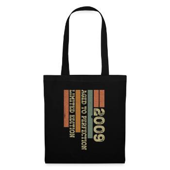 2009 Cadeau Anniversaire Vintage Rétro Né en 2009 - Sac en tissu - noir - Devant
