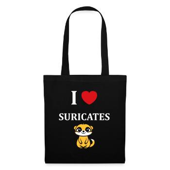 Humour petit suricate - Sac en tissu - noir - Devant
