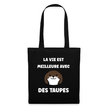 Humour mignonne petite taupe - Sac en tissu - noir - Devant
