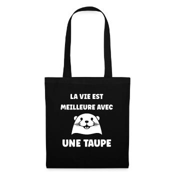 Humour mignonne petite taupe - Sac en tissu - noir - Devant