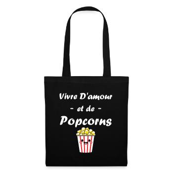 Humour pot de popcorn - Sac en tissu - noir - Devant