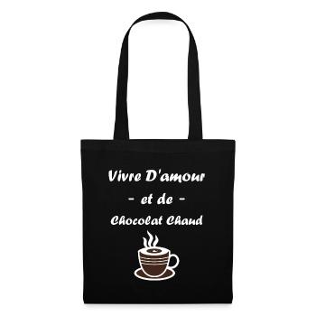 Humour petit chocolat chaud - Sac en tissu - noir - Devant