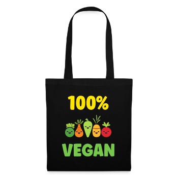 Humour petit légumes vegan - Sac en tissu - noir - Devant