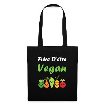 Légumes Humour je suis vegan - Sac en tissu - noir - Devant