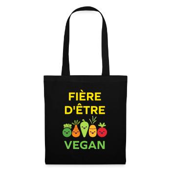 Légumes Humour je suis vegan - Sac en tissu - noir - Devant