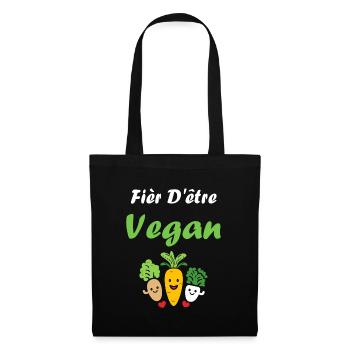 Légumes Humour je suis vegan - Sac en tissu - noir - Devant