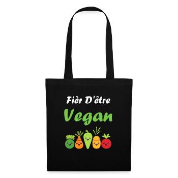 Légumes Humour je suis vegan - Sac en tissu - noir - Devant