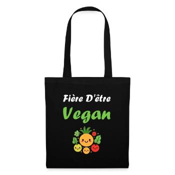 Légumes Humour je suis vegan - Sac en tissu - noir - Devant