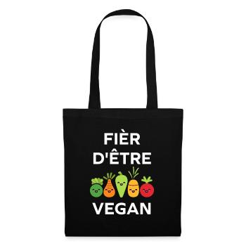 Légumes Humour je suis vegan - Sac en tissu - noir - Devant