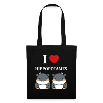 amour petit hippopotame - Sac en tissu - noir - Devant
