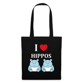 amour petit hippopotame - Sac en tissu - noir - Devant