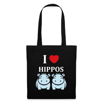 amour petit hippopotame - Sac en tissu - noir - Devant