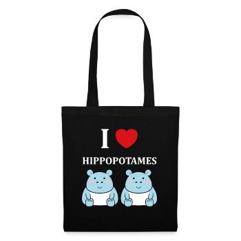 amour petit hippopotame - Sac en tissu - noir - Devant