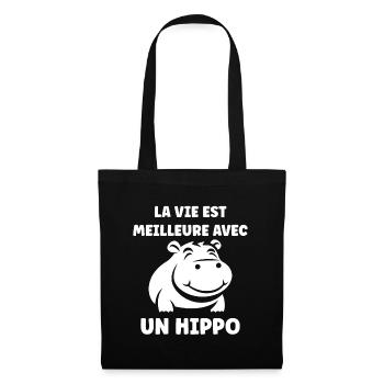 amour petit hippopotame - Sac en tissu - noir - Devant