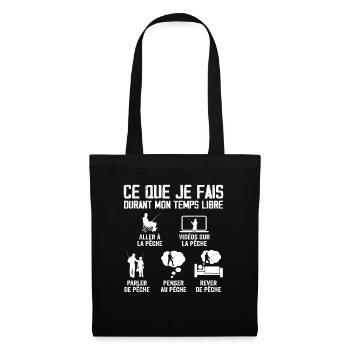 Pêcheurs humour| bonne ambiance de pêcheur - Sac en tissu - noir - Devant