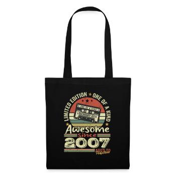 Jahrgang 2007 Original Retro Jubiläumsgeschenk - Stoffbeutel - Schwarz - Vorne
