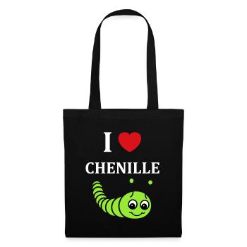Chenilles insecte Amour petite chenille - Sac en tissu - noir - Devant