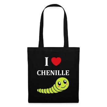 Chenilles insecte Amour petite chenille - Sac en tissu - noir - Devant