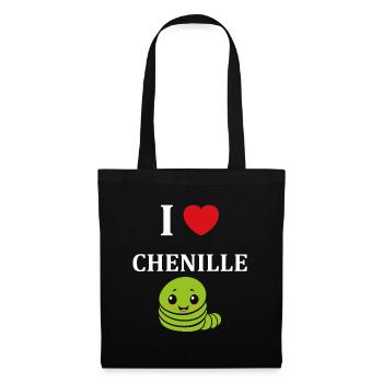 Chenilles insecte Amour petite chenille - Sac en tissu - noir - Devant
