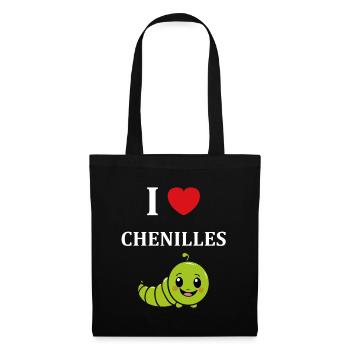 Chenilles insecte Amour petite chenille - Sac en tissu - noir - Devant