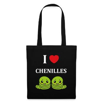 Chenilles insecte Amour petite chenille - Sac en tissu - noir - Devant