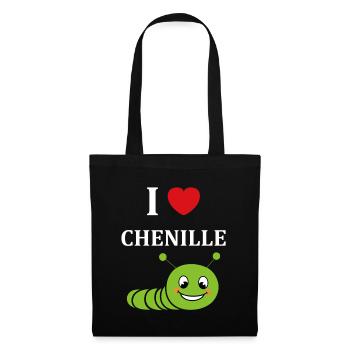 Chenilles insecte Amour petite chenille - Sac en tissu - noir - Devant