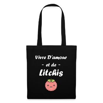 Fruit Humour petit litchi - Sac en tissu - noir - Devant