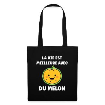 Fruit Humour petit Melon - Sac en tissu - noir - Devant