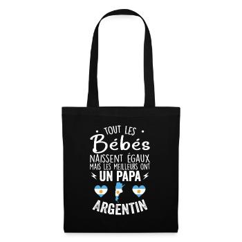 Bébés égaux meilleurs ont un papa Argentin - Sac en tissu - noir - Devant