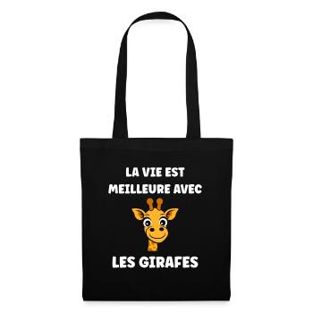 Humour petit bébé girafe - Sac en tissu - noir - Devant