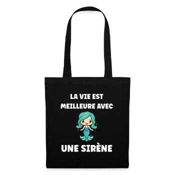 Humour petite sirène - Sac en tissu - noir - Devant