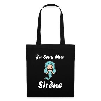 Enfant citation sirène - Sac en tissu - noir - Devant